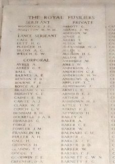 The panel on the Menin Gate showing Sgt. Barker's name | Billericay ATC