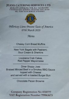 Taste America Menu